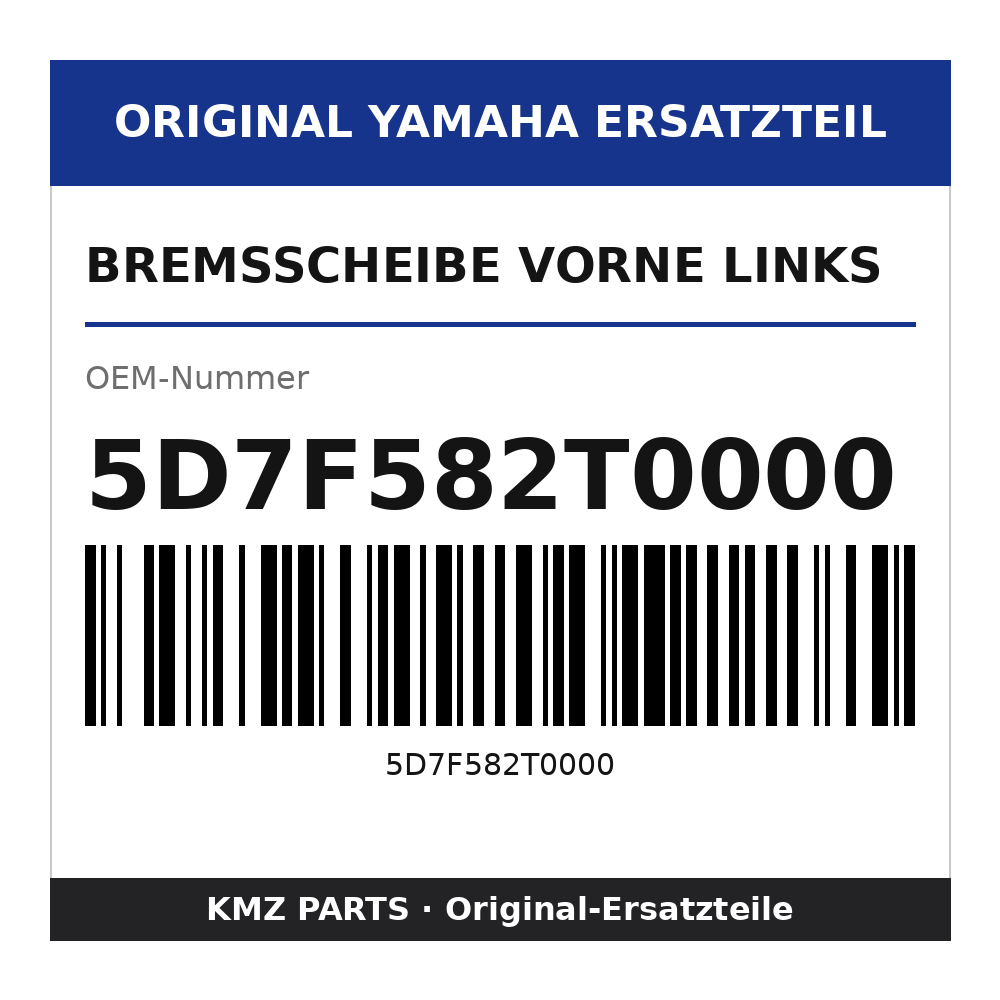 Yamaha Bremsscheibe vorne links 5D7F582T0000