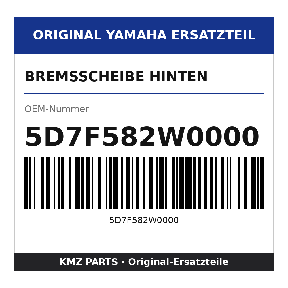 Yamaha Bremsscheibe hinten 5D7F582W0000