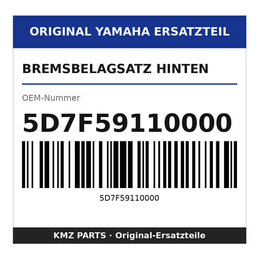 Yamaha Bremsbelagsatz hinten 5D7F59110000