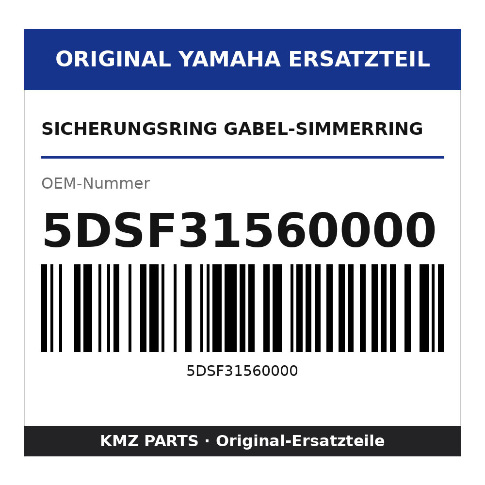 Yamaha Sicherungsring Gabel-Simmerring 5DSF31560000