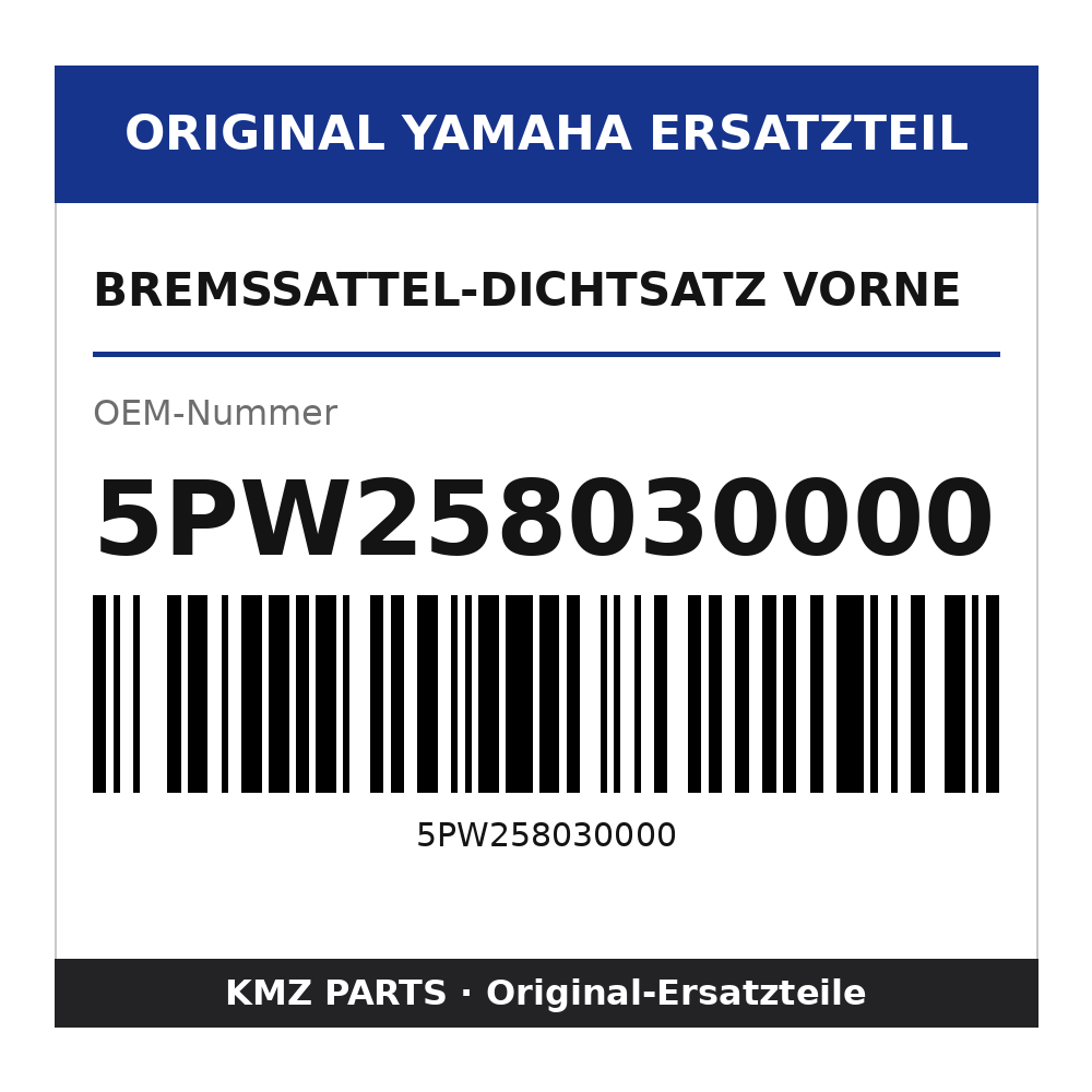 Yamaha Bremssattel-Dichtsatz vorne 5PW258030000