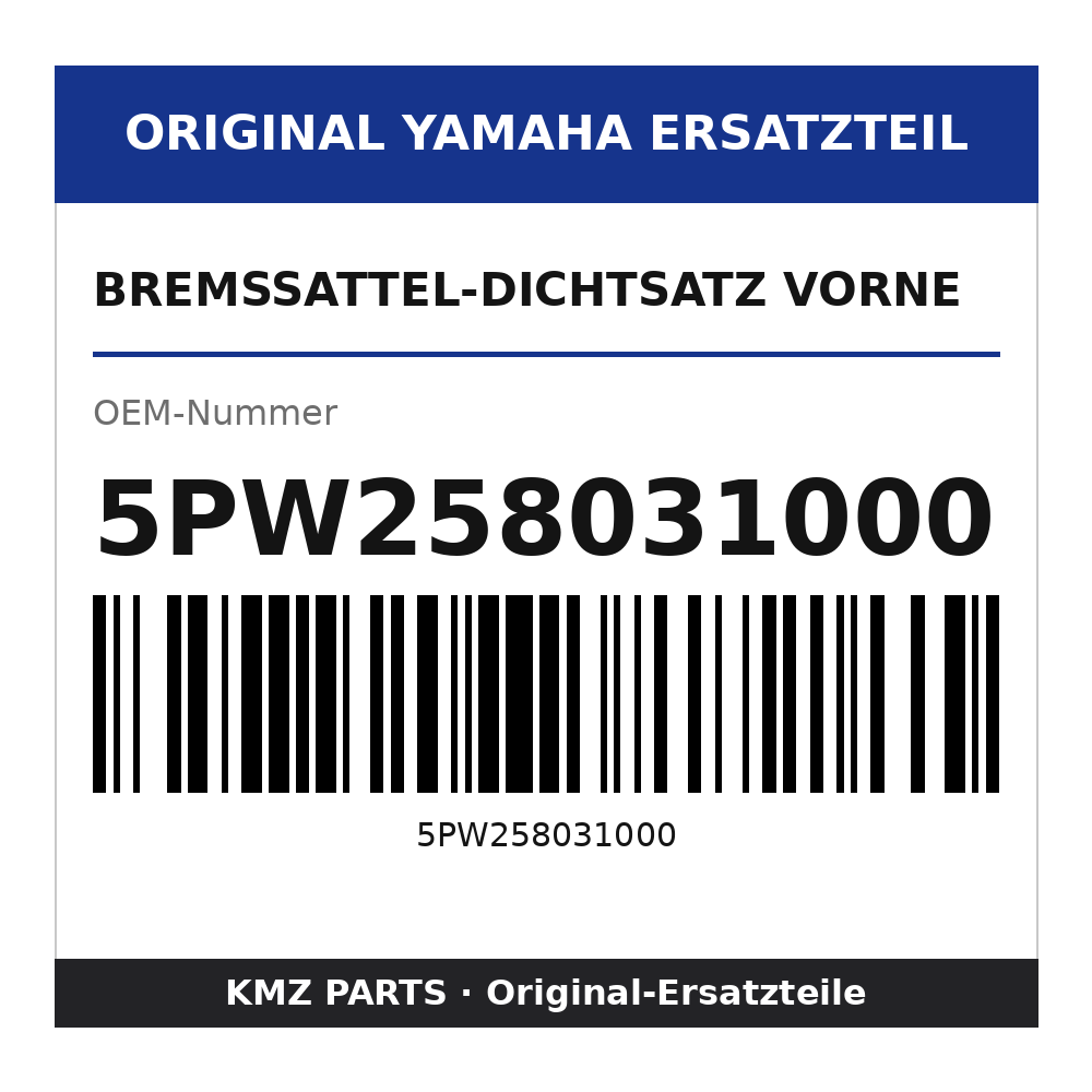 Yamaha Bremssattel-Dichtsatz vorne 5PW258031000
