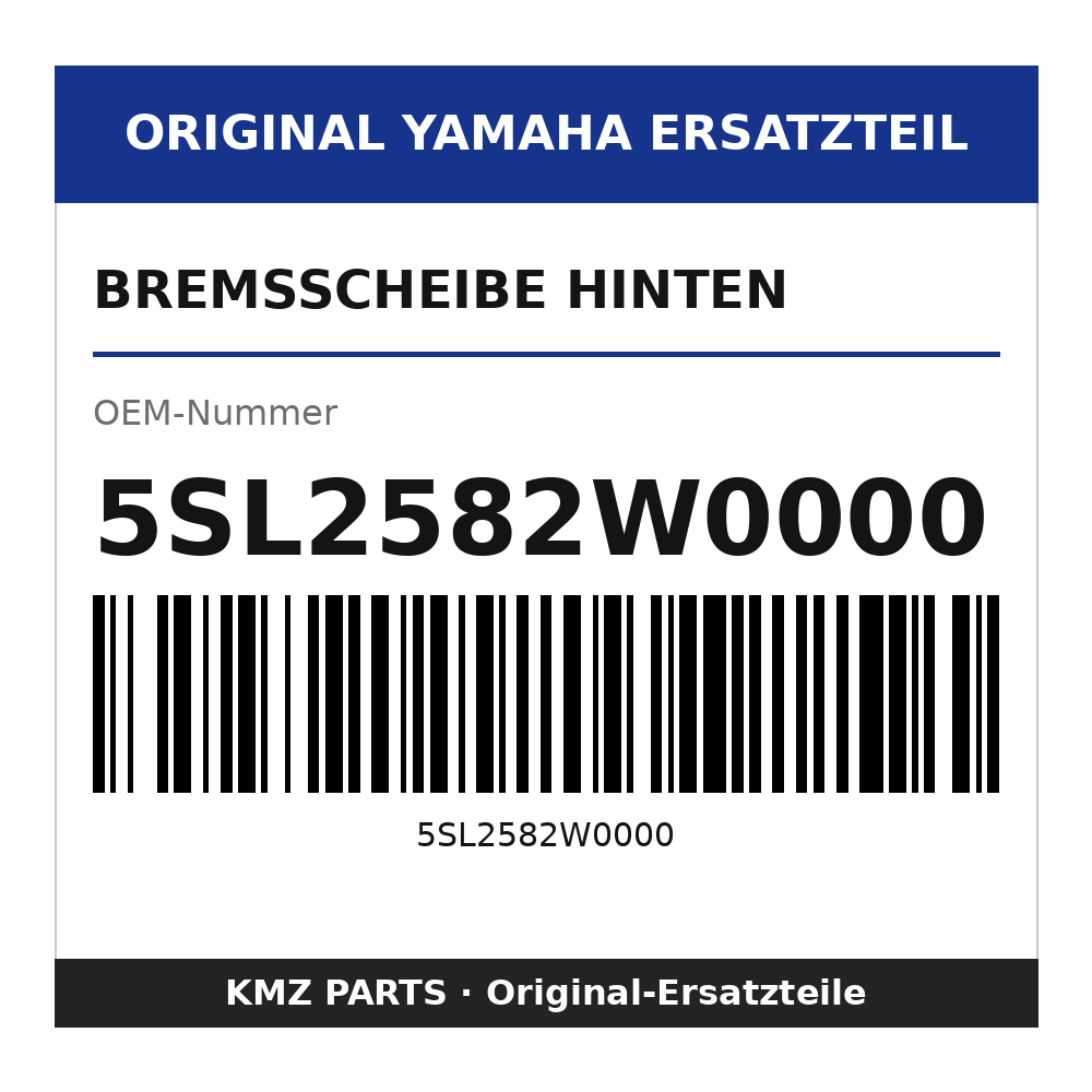 Yamaha Bremsscheibe hinten 5SL2582W0000