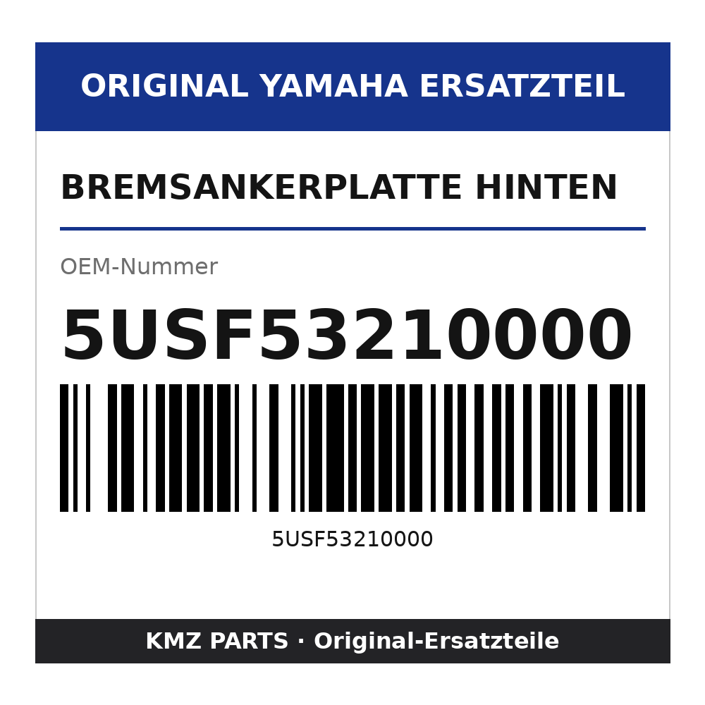Yamaha Bremsankerplatte hinten 5USF53210000