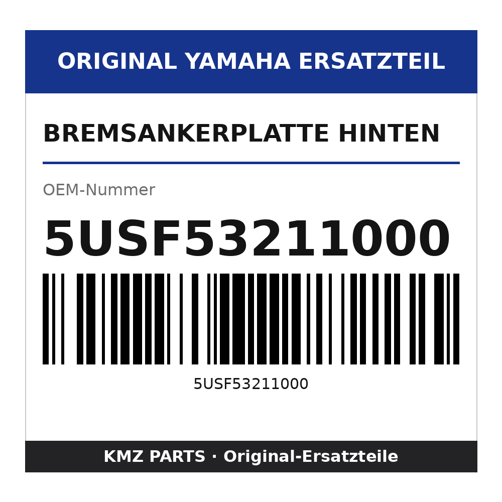 Yamaha Bremsankerplatte hinten 5USF53211000