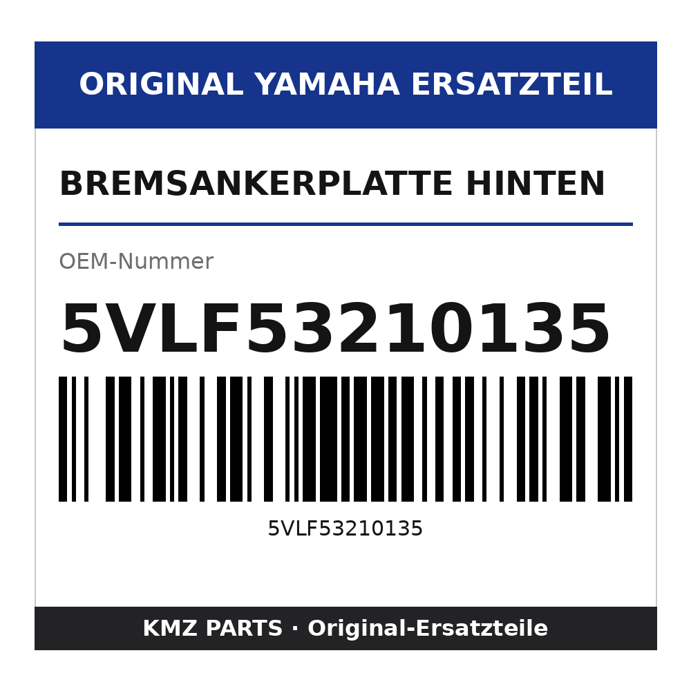 Yamaha Bremsankerplatte hinten 5VLF53210135