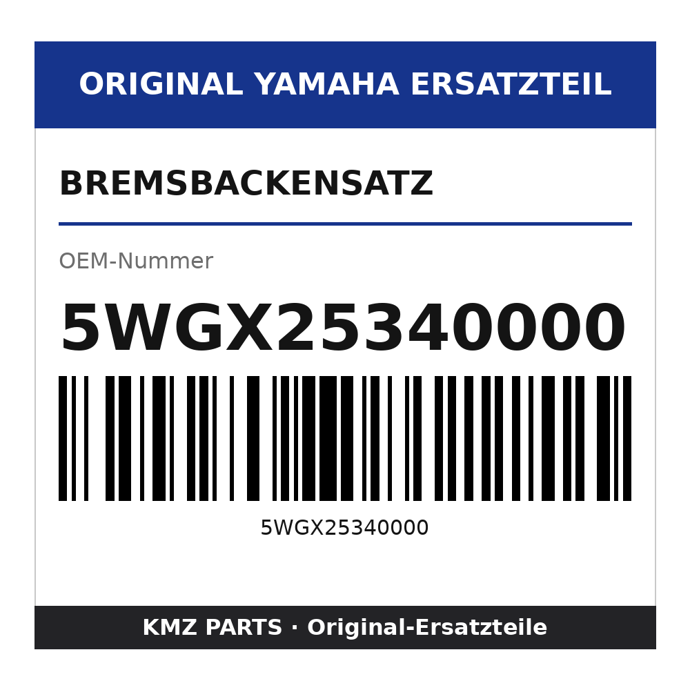 Yamaha Bremsbackensatz 5WGX25340000