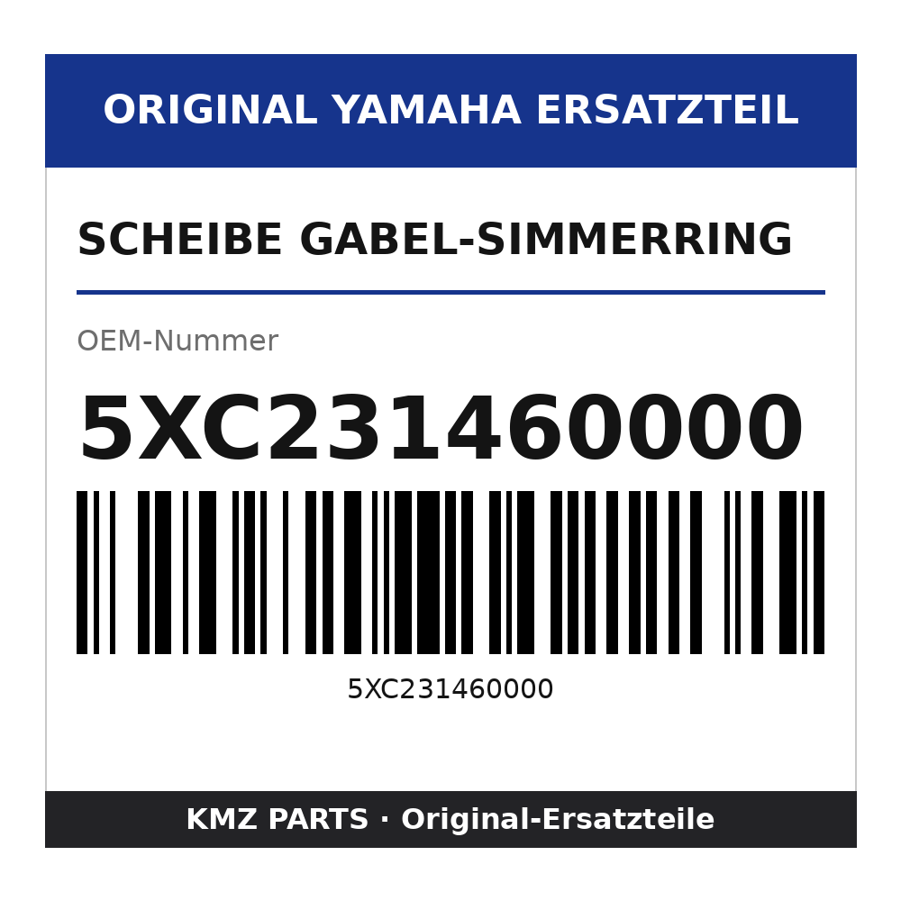 Yamaha Scheibe Gabel-Simmerring 5XC231460000