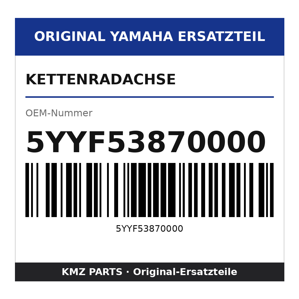Yamaha Kettenradachse 5YYF53870000