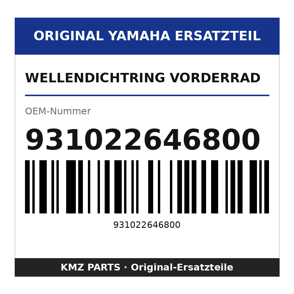 Yamaha Wellendichtring Vorderrad 931022646800