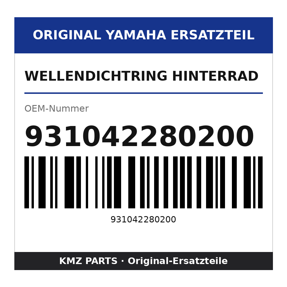 Yamaha Wellendichtring Hinterrad 931042280200
