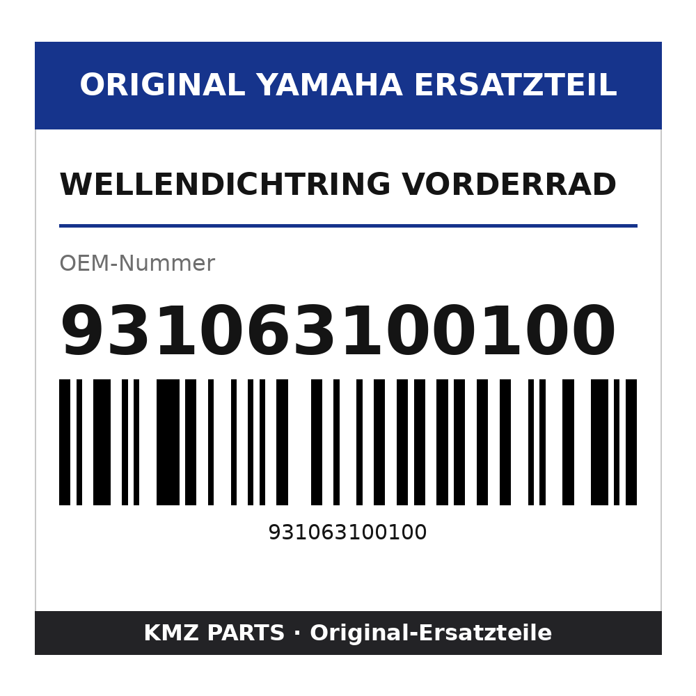 Yamaha Wellendichtring Vorderrad 931063100100