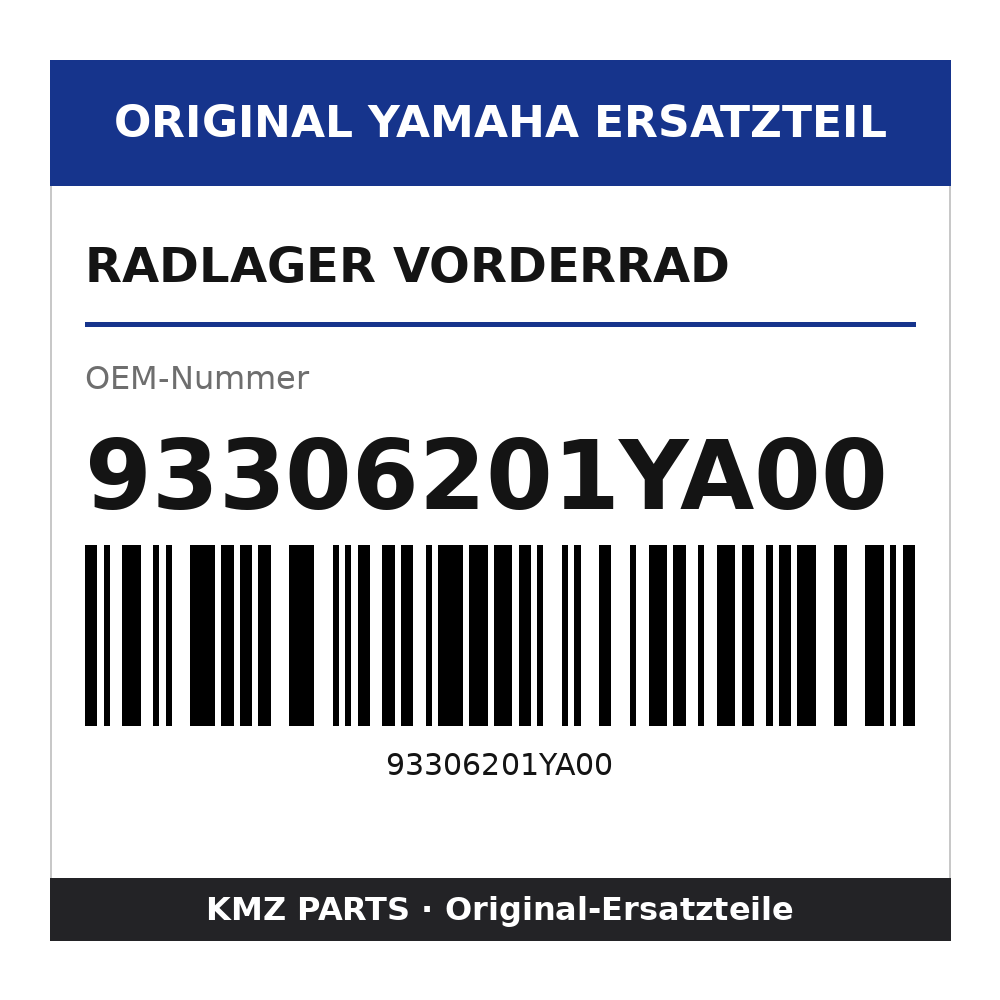 Yamaha Radlager Vorderrad 93306201YA00