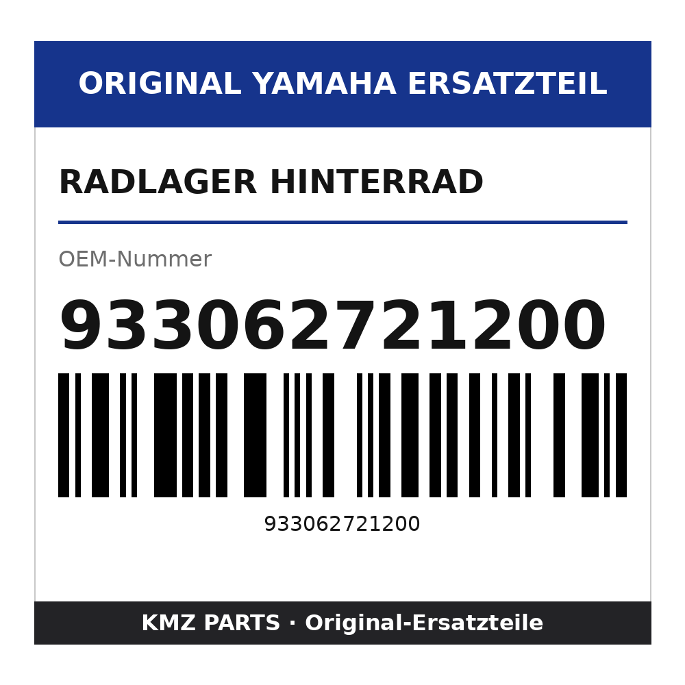 Yamaha Radlager Hinterrad 933062721200