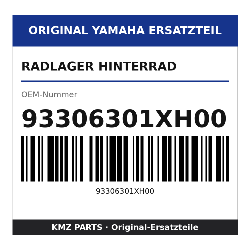 Yamaha Radlager Hinterrad 93306301XH00