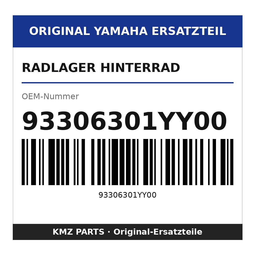 Yamaha Radlager Hinterrad 93306301YY00