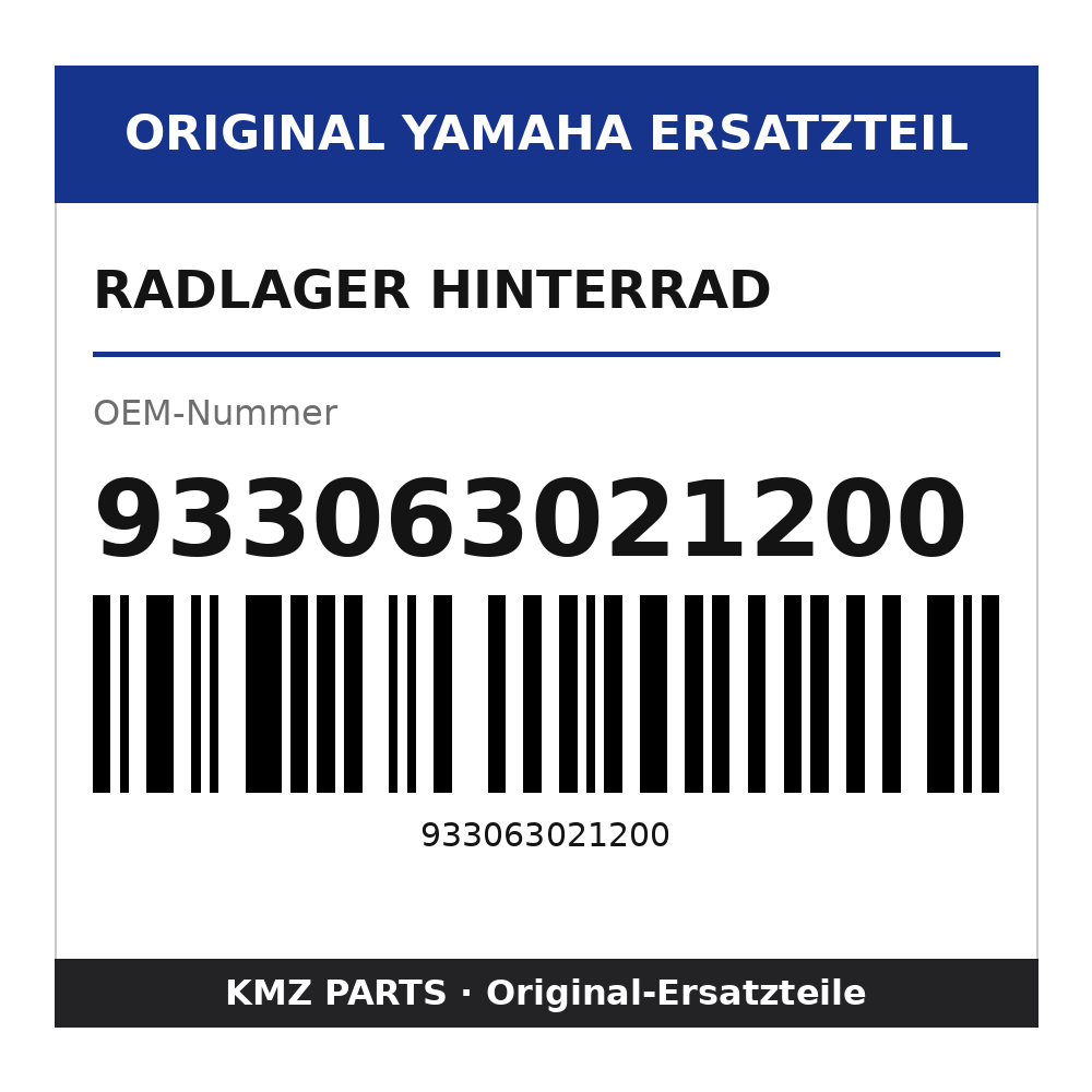 Yamaha Radlager Hinterrad 933063021200