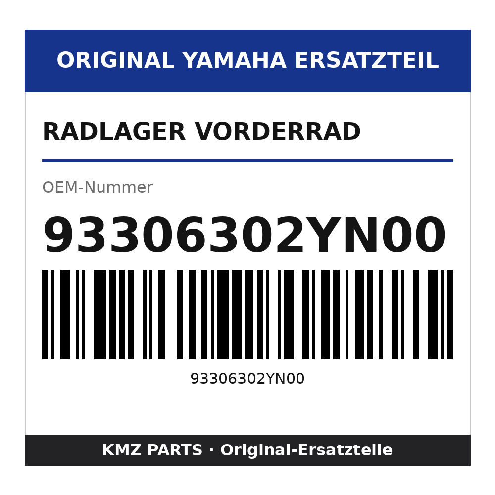 Yamaha Radlager Vorderrad 93306302YN00