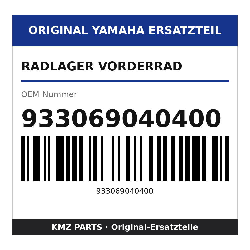 Yamaha Radlager Vorderrad 933069040400
