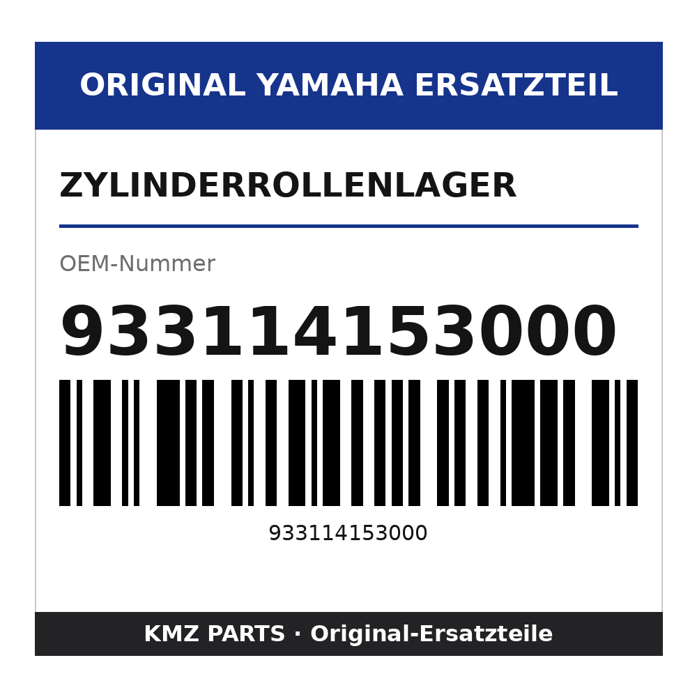Yamaha Zylinderrollenlager 933114153000