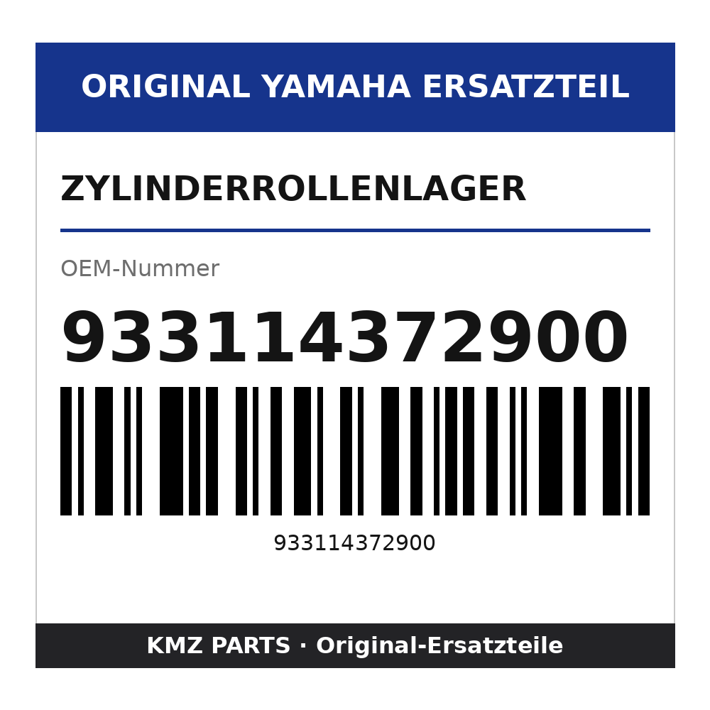 Yamaha Zylinderrollenlager 933114372900