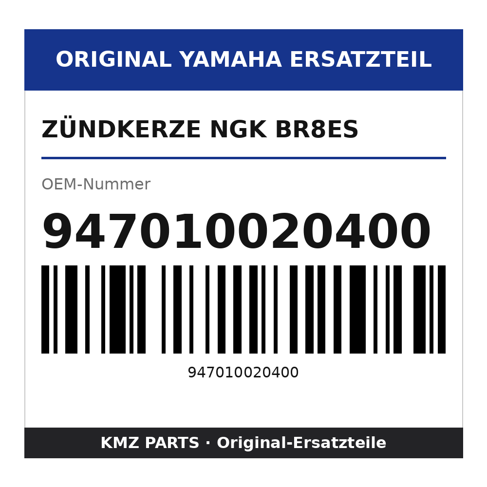 Yamaha Zündkerze NGK BR8ES 947010020400