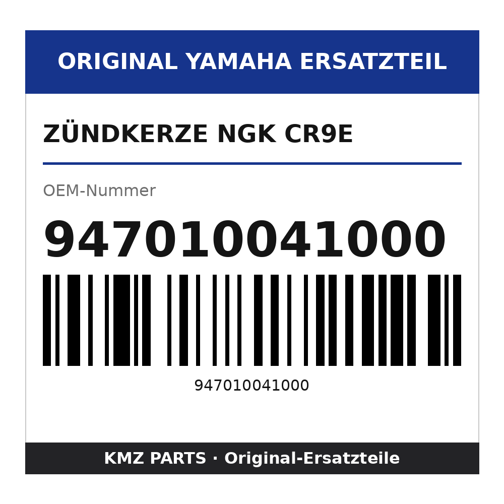 Yamaha Zündkerze NGK CR9E 947010041000