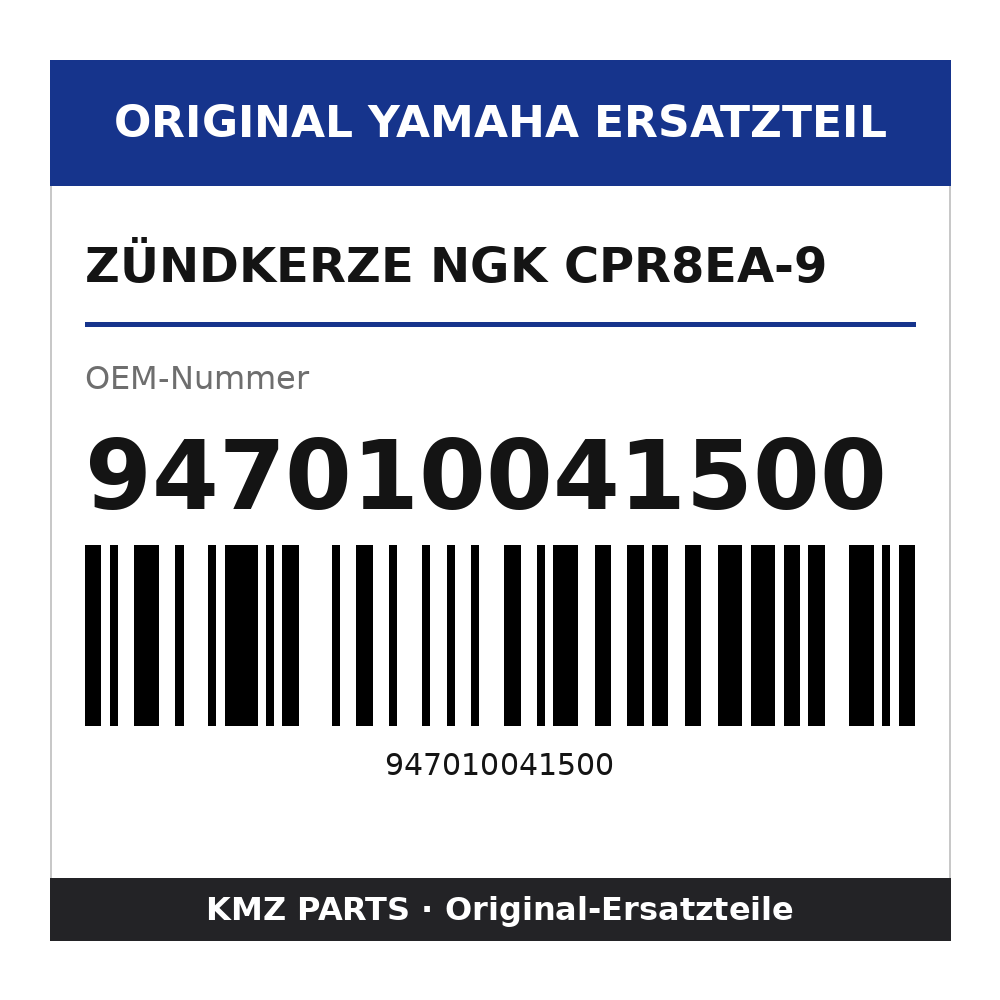Yamaha Zündkerze NGK CPR8EA-9 947010041500