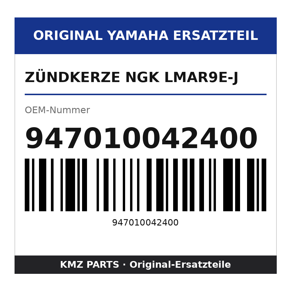 Yamaha Zündkerze NGK LMAR9E-J 947010042400