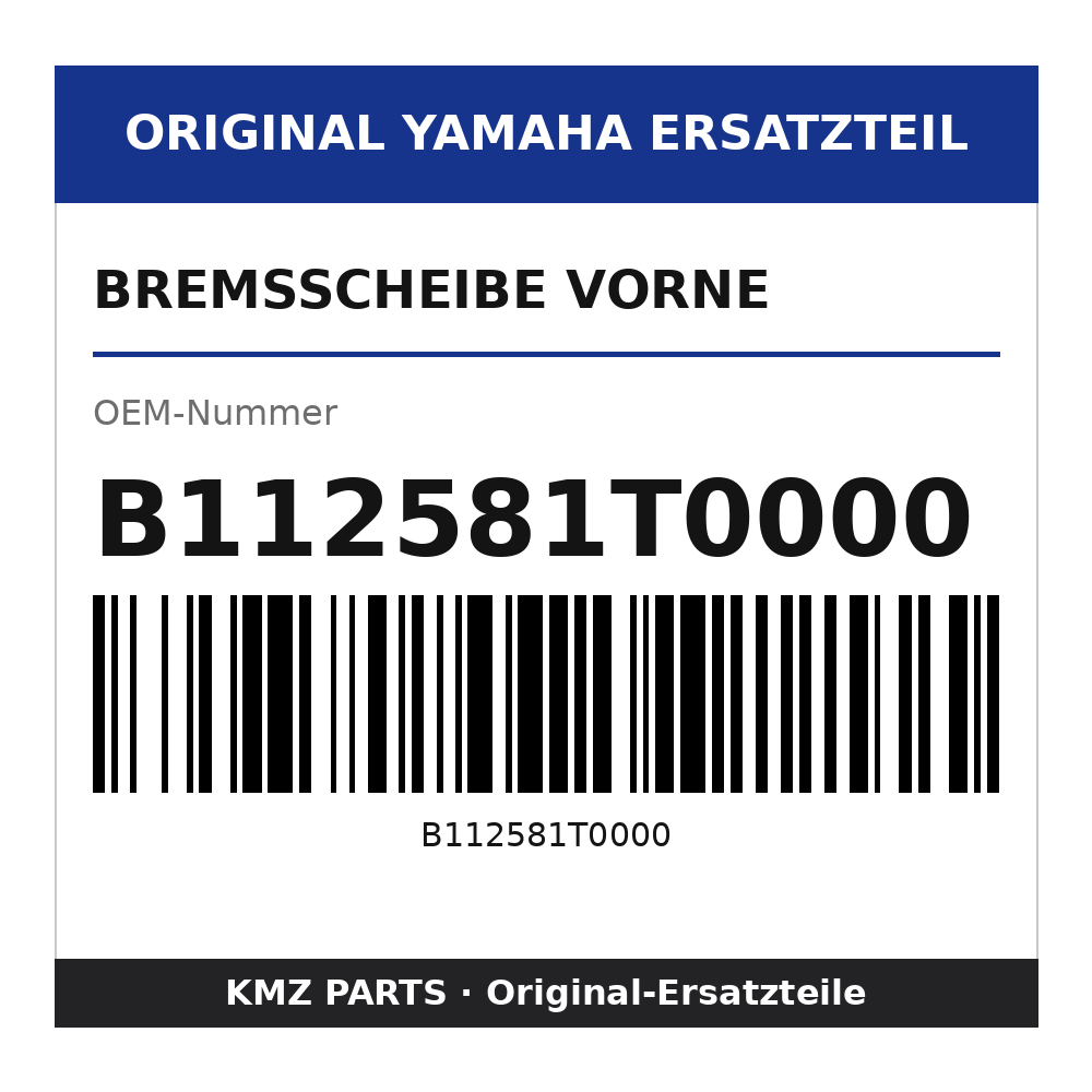 Yamaha Bremsscheibe vorne B112581T0000