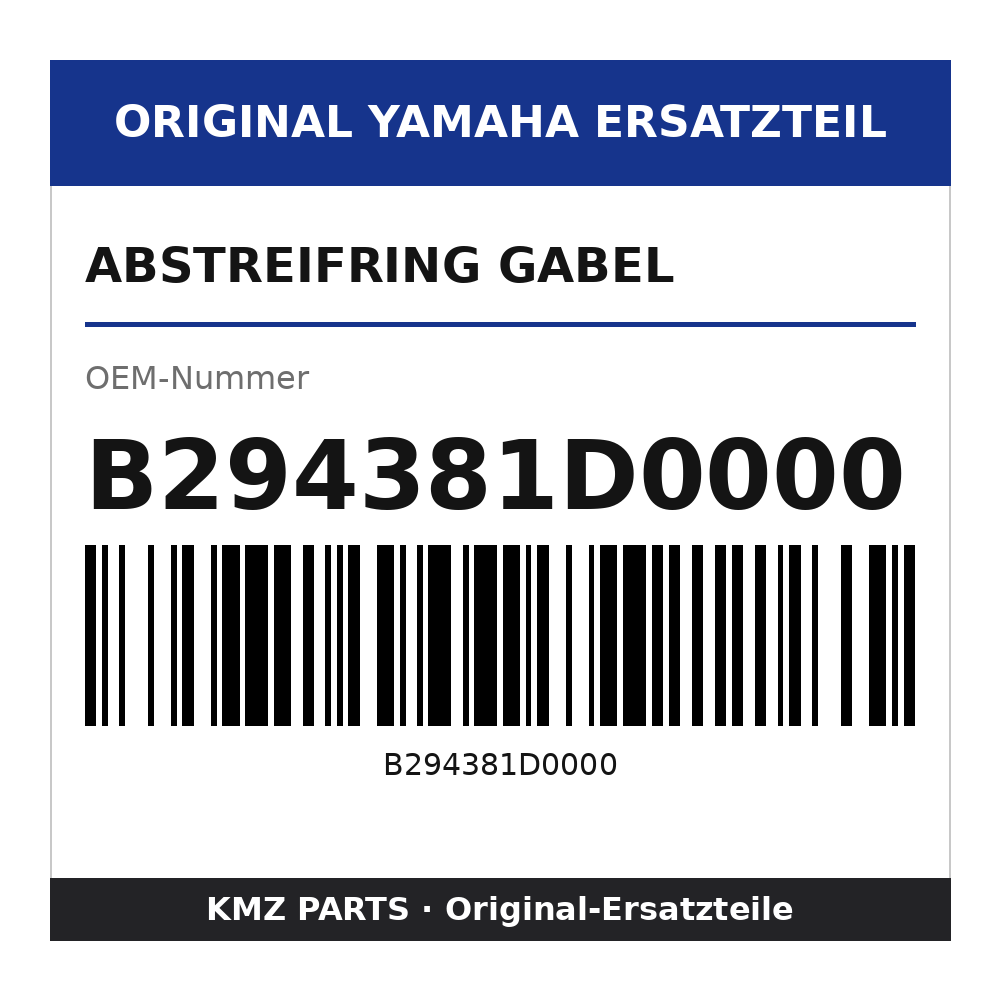 Yamaha Abstreifring Gabel B294381D0000