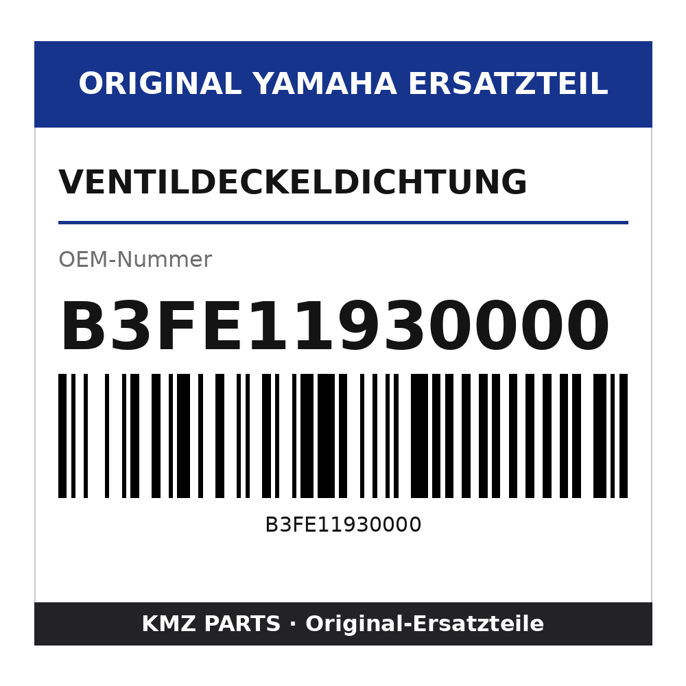 Yamaha Ventildeckeldichtung B3FE11930000