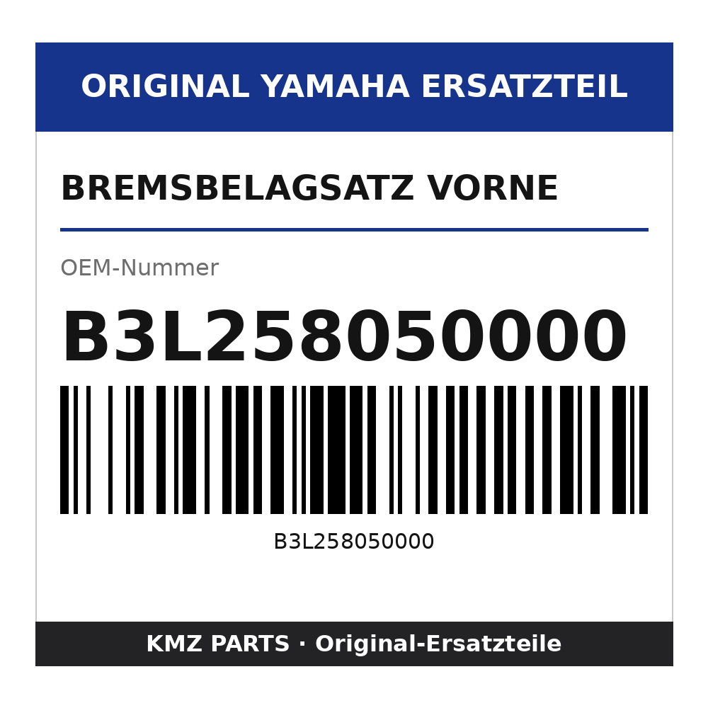 Yamaha Bremsbelagsatz vorne B3L258050000