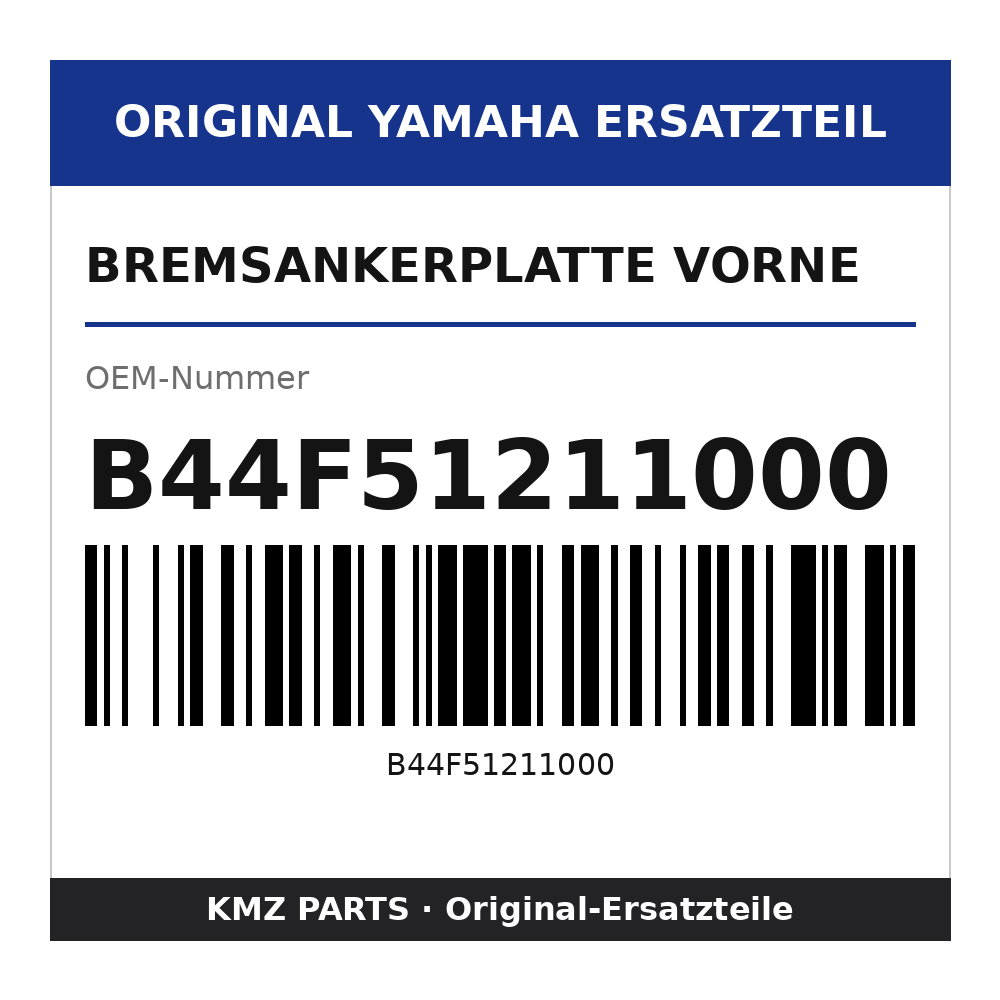 Yamaha Bremsankerplatte vorne B44F51211000