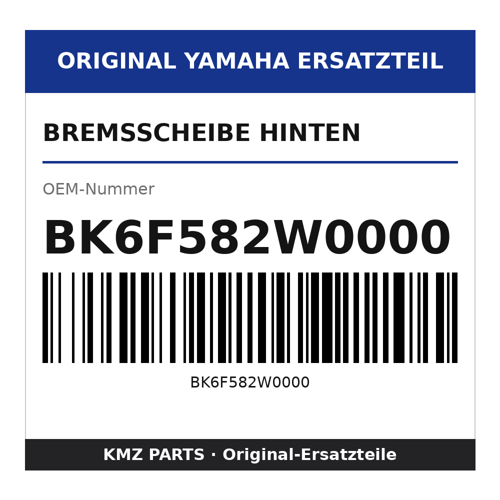 Yamaha Bremsscheibe hinten BK6F582W0000