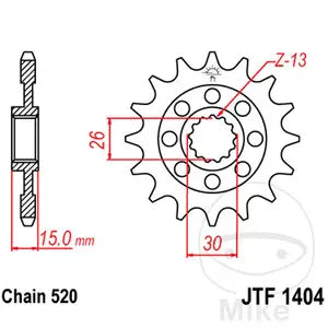 Ritzel vorne JT JTF1404.17, 17 Zähne Teilung 520