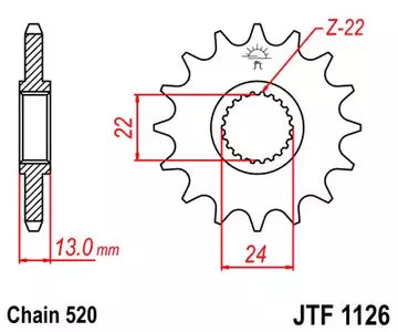 Ritzel vorne JT JTF1126.16, 16 Zähne Teilung 520