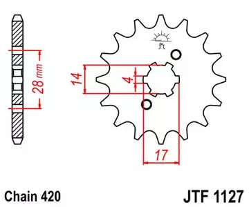 Ritzel vorne JT JTF1127.12, 12 Zähne Teilung 420