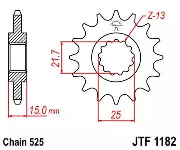 Vorderes Ritzel JT JTF1182.14 14z Größe 525