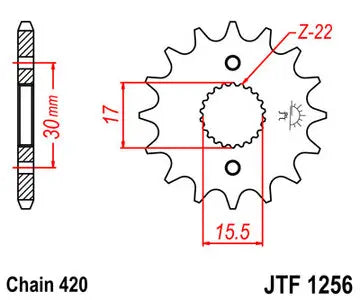 Ritzel vorne JT JTF1256.14, 14 Zähne Teilung 420