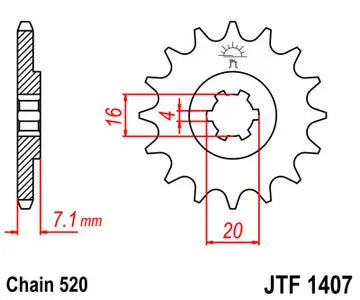 Ritzel vorne JT JTF1407.10, 10 Zähne Teilung 520
