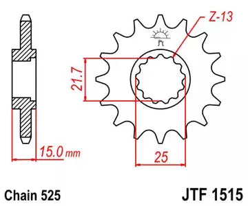 Ritzel vorne JT JTF1515.14, 14 Zähne Teilung 525