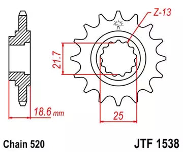 Ritzel vorne JT JTF1538.14, 14 Zähne Teilung 520