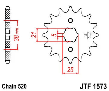 Ritzel vorne JT JTF1573.13, 13 Zähne Teilung 520