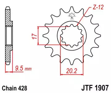 Ritzel vorne JT JTF1907.14, 14 Zähne Teilung 428
