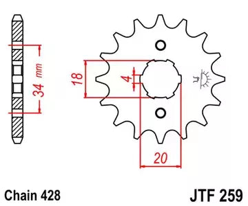 Ritzel vorne JT JTF259.12, 12 Zähne Teilung 428