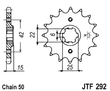 Ritzel vorne JT JTF292.16, 16 Zähne Teilung 530