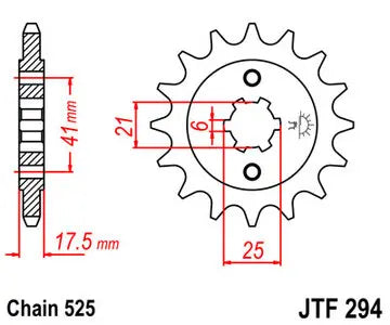 Ritzel vorne JT JTF294.14, 14 Zähne Teilung 525
