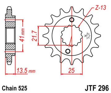 Ritzel vorne JT JTF296.15, 15 Zähne Teilung 525