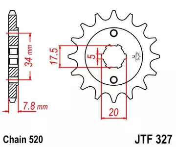 Ritzel vorne JT JTF327.14, 14 Zähne Teilung 520